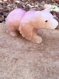 Rose Quartz Crystal Bear From Brazil Moonlight Reiki Blessed by Queen