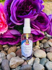 Protection & Anxiety Mist infused with Amethyst, Therapeutic Essential Oils, Full Moon Water & Reiki blessed by Queen - Pick Your Size