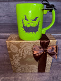 Nightmare Before Christmas OOGIE BOOGIE Green Mug & LINDOR Chocolate Truffles 50-pc Gold Gift Box