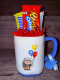 Pixar Up Movie "Carl Fredricksen Adventure Hero" Rae Dunn Double Sided Mug & Candy