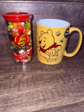 Winnie The Pooh Mug "I Work Hard For The Honey" & Jelly Belly 49 Flavors Bundle