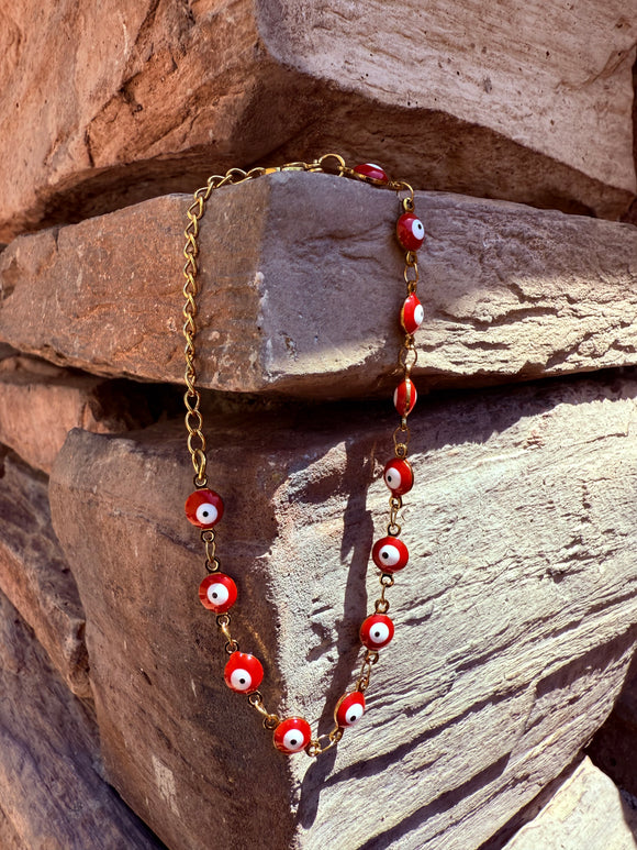 Red Evil Eye Adjustable Bracelet Reiki Blessed by Queen