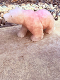 Rose Quartz Crystal Bear From Brazil Moonlight Reiki Blessed by Queen