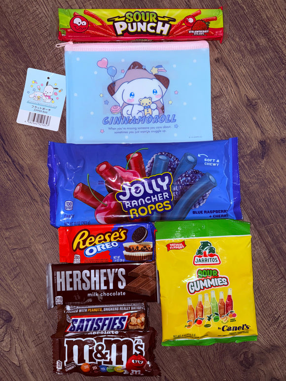 Sanrio Cinnamoroll Large Pouch #1 & Candy Bundle