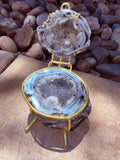 Black Agate Druzy Geode Jewelry Box #2 From Brazil Moonlight Reiki Blessed by Queen