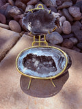 Black Agate Druzy Geode Jewelry Box #1 From Brazil Moonlight Reiki Blessed by Queen