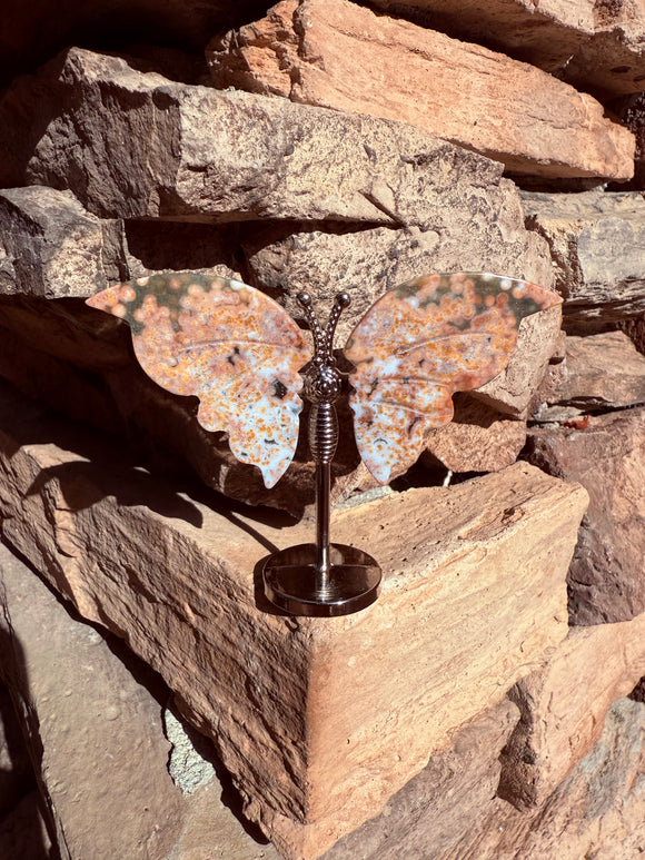 Ocean Jasper Crystal Butterfly #1 Reiki Blessed by Queen