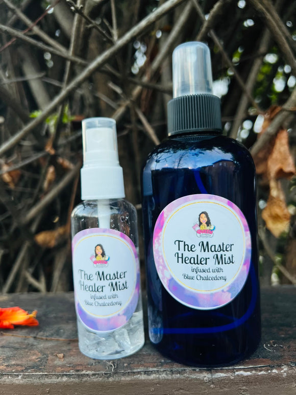 The Master Healer Mist infused with Clear Quartz Crystals, Therapeutic Essential Oils & Moon Water - Pick Your Size