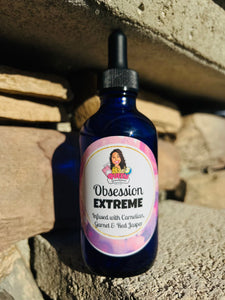 Obsession EXTREME Oil (XL Size) infused with Carnelian, Garnet & Red Jasper crystals, Roses, Peonies, Violets & Mums