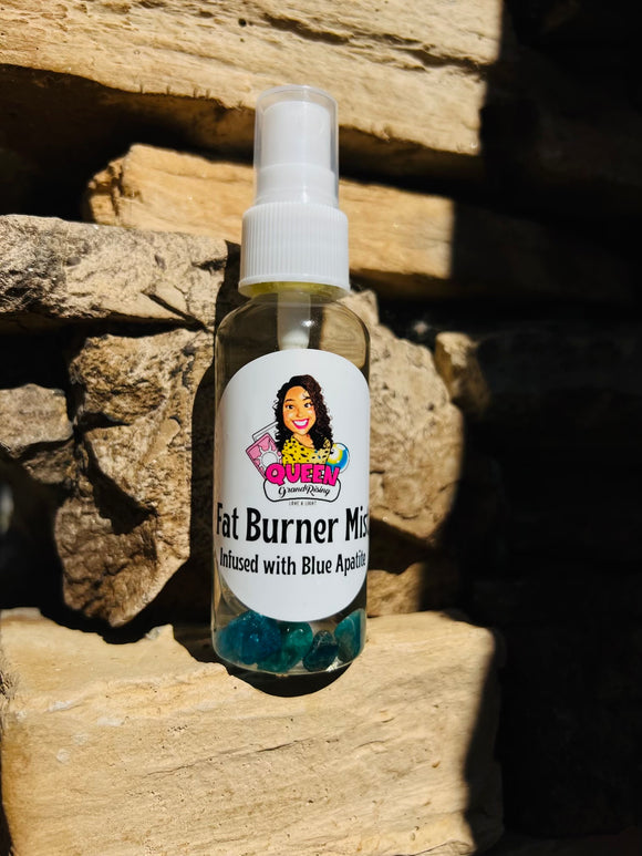 Fat Burner Mist (Curb Your Appetite) infused with Blue Apatite Crystals, Therapeutic Essential Oils & Moon Water - Pick Your Size