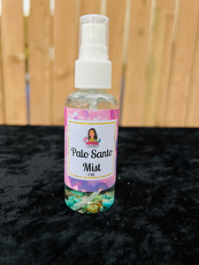 Palo Santo Mist - On The Go! Infused with Turquoise Crystals, Essential Oils, Moon Water & Reiki blessed by Queen