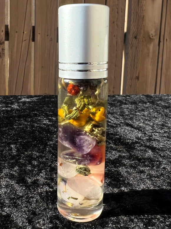 Inner Child Rebirth infused with Carnelian, Rose Quartz, Amethyst, Therapeutic Essential Oils, Lotus, Lilac & Albizia Flowers